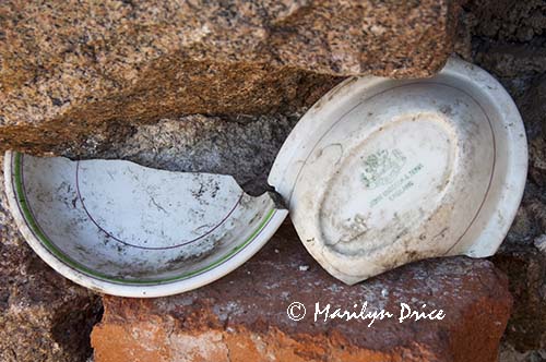 Dinnerware shards, Crags Hotel, Rattlesnake Gulch Trail, Eldorado Canyon State Park, CO