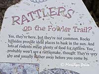 Sign warning that rattlesnakes do inhabit this canyon, Eldorado Canyon State Park, CO