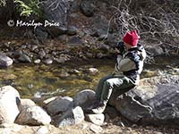 Marilyn on the banks of North Boulder Creek, Caribou Ranch Open Space, CO