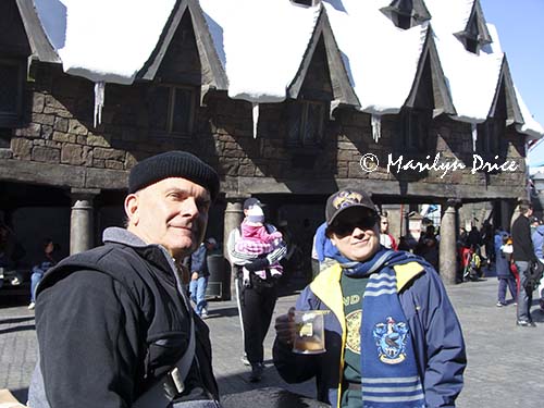 Carl and Kelly outside the Owlery, Harry Potter section of Universal's Islands of Adventure, FL