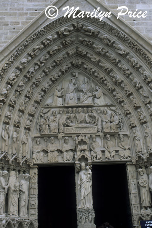 Side entrance, Cathedral of Notre Dame de Paris, Paris, France
