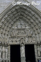 Side entrance, Cathedral of Notre Dame de Paris, Paris, France