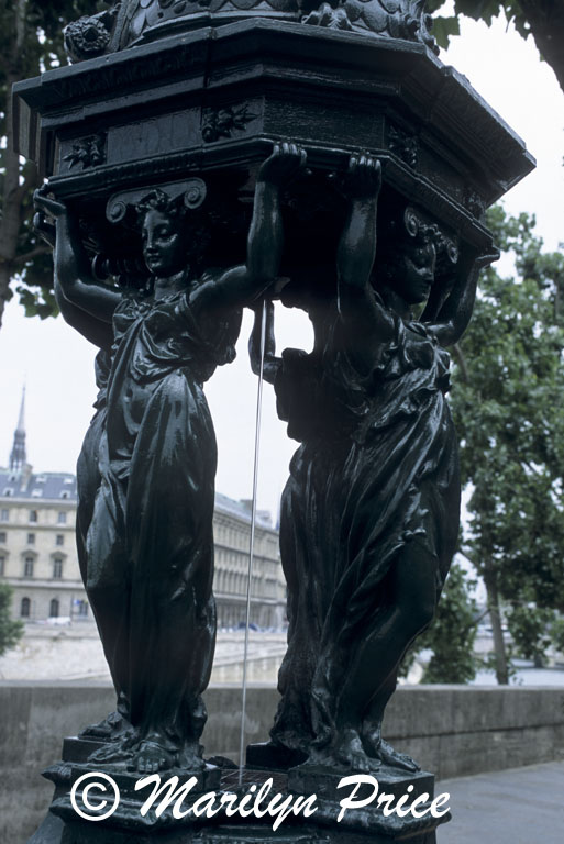 Public drinking fountain, Paris, France