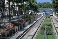 Funicular eases the climb to Sacre Coeur, Paris, France