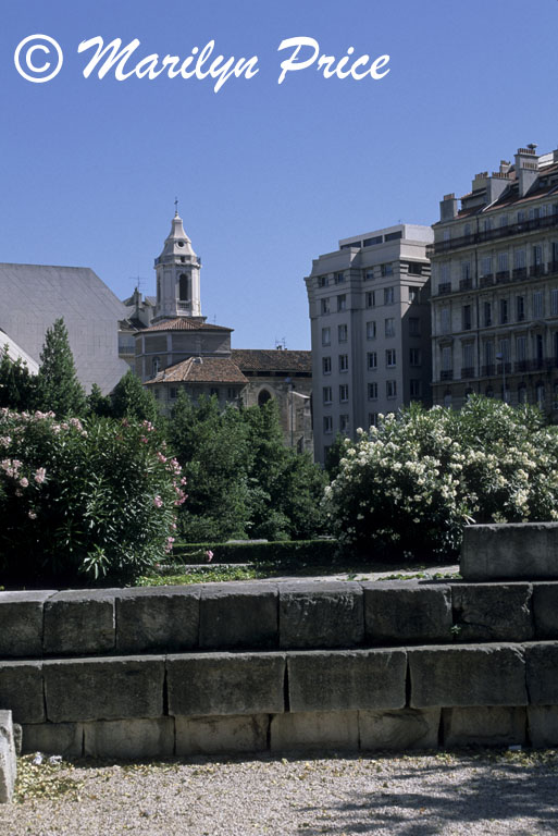 Looking across the Jardin du Vestiges, Marseilles, France