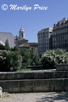 Looking across the Jardin du Vestiges, Marseilles, France