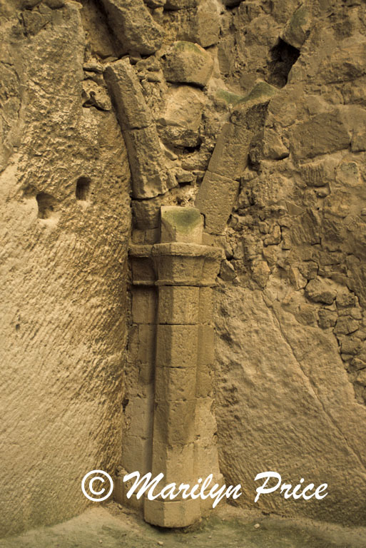 Arch support in the ruined castle at Les Baux, France