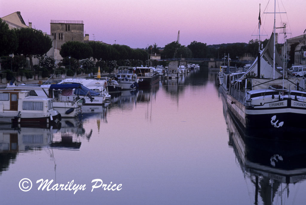 Sunrise over the canals of Beaucaire, France