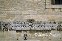 Carving of the last supper, on the side of a church, Beaucaire, France