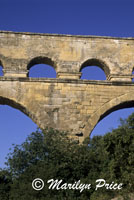 A Roman built aqueduct over the Gard River, Pont du Gard, France
