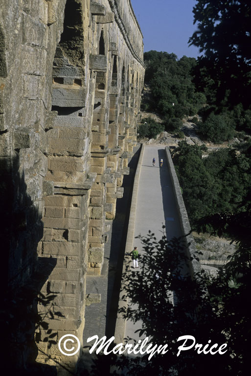 A Roman built aqueduct over the Gard River, Pont du Gard, France