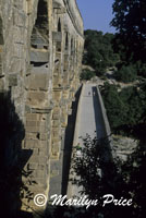 A Roman built aqueduct over the Gard River, Pont du Gard, France