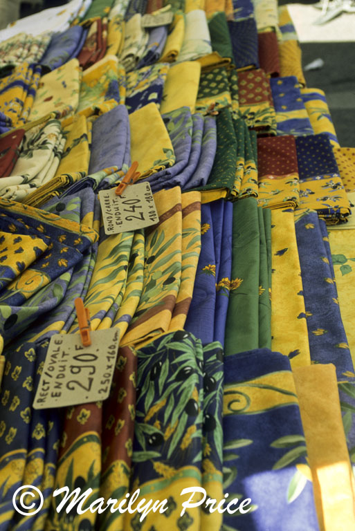 Provencal cloth at the weekly market, St. Remy de Provence, France