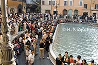 Crowds at Trevi Fountain, Rome, Italy