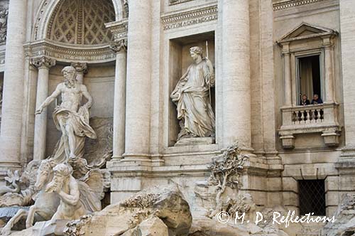 Trevi Fountain and office workers, Rome, Italy