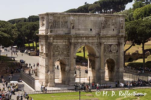Arch of Constantine, as seen from the Colosseum, Rome, Italy