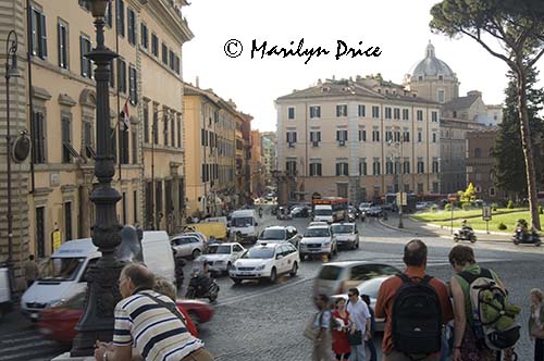Traffic, Piazza Venezia, Rome, Italy