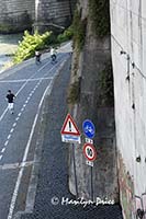Bike path along the Tiber, Rome, Italy