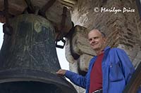 Carl taps the bell, Siena, Tuscany, Italy