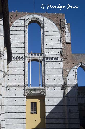 Wall of unfinished cathedral, Siena, Tuscany, Italy