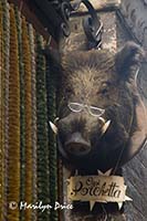 Outside a meat shop, Siena, Tuscany, Italy