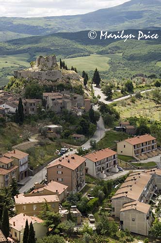 Castiglione d'Orcia from Rocca a Tentennano, Tuscany, Italy