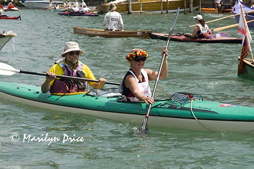 Grand Canal and parade of rowed boats, Venice, Italy