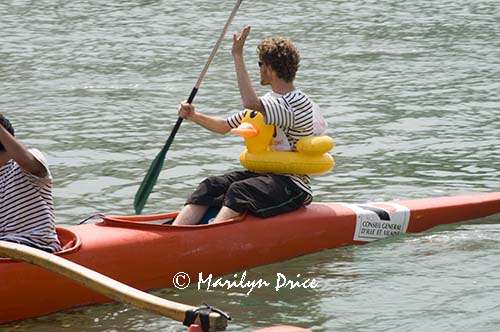 Grand Canal and parade of rowed boats, Venice, Italy