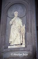 A statue of Dante in the Uffizi courtyard, Florence, Italy