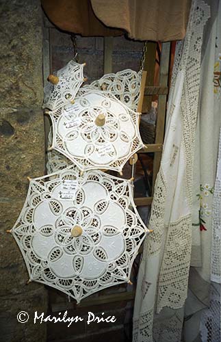 Lace umbrellas, San Gimignano, Italy