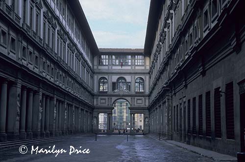 Uffizi courtyard, Florence, Italy