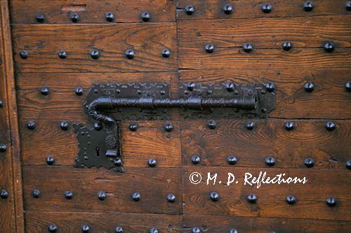 Door latch on shop on Ponte Vecchio, Florence, Italy