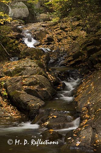 Autumn cascade with leaves, Rainbow Stream