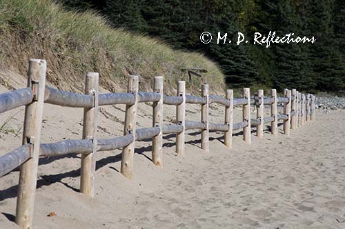 Beach fence, Sand Beach, Acadia National Park, ME