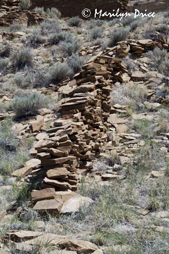 Rock wall, Una Vida Pueblo, Chaco Culture National Historic Park, NM