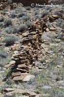 Rock wall, Una Vida Pueblo, Chaco Culture National Historic Park, NM