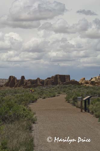 Path approaching Pueblo Bonita, Chaco Culture National Historic Park, NM