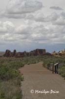 Path approaching Pueblo Bonita, Chaco Culture National Historic Park, NM
