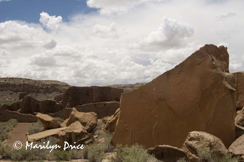 Rocks and Pueblo Bonita, Chaco Culture National Historic Park, NM