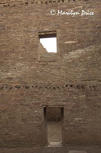 Doorways in different levels of Pueblo Bonita, Chaco Culture National Historic Park, NM