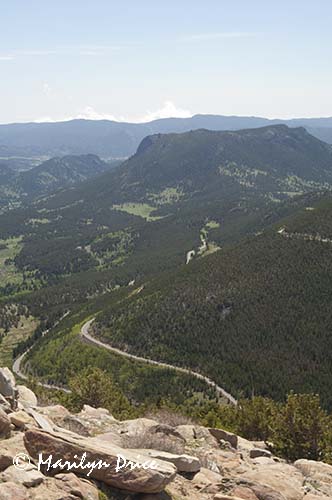 The road up, where we were, from Rainbow Curve, Rocky Mountain National Park, CO