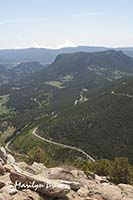 The road up, where we were, from Rainbow Curve, Rocky Mountain National Park, CO