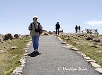 Marilyn heads for the overlook at Forest Canyon Overlook, Rocky Mountain National Park, CO