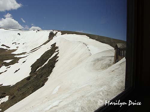 View from our table at the Cafe in the Clouds, Alpine Visitor's Center, Rocky Mountain National Park, CO