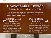 Continental Divide sign, Rocky Mountain National Park, CO