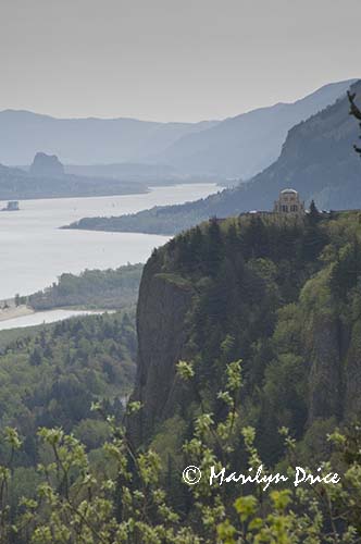 Vista House and Columbia River near Portland, OR