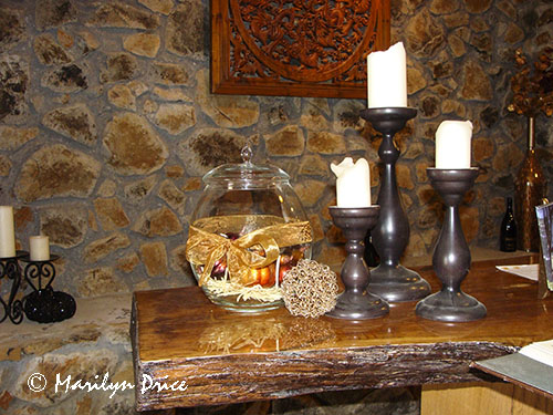 In the tasting room, Maysara Winery, OR