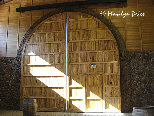 Inside of one of the doors, Maysara Winery, OR