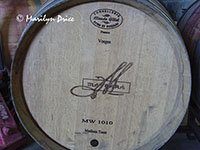 Wine aging in casks, Maysara Winery, OR