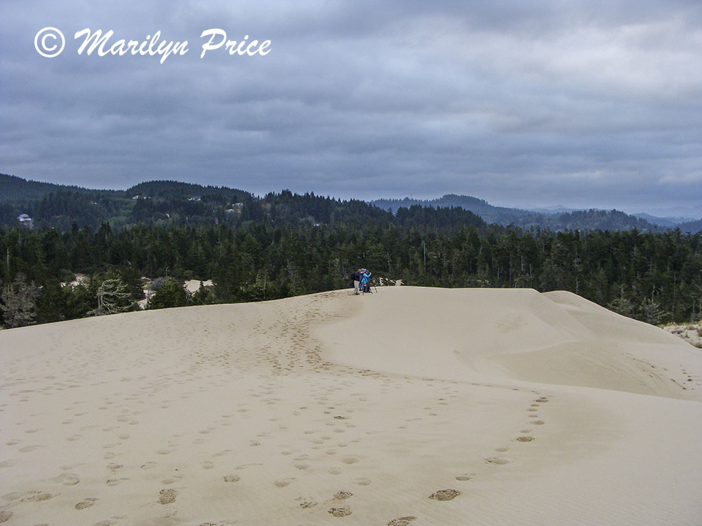 Nancy, Bill, and Marilyn get ready to shoot, John Dellenback Dunes, OR